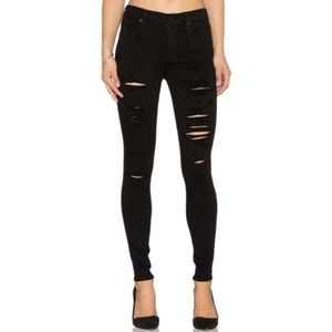 AGolde Sophie Black Distressed Skinny Jeans